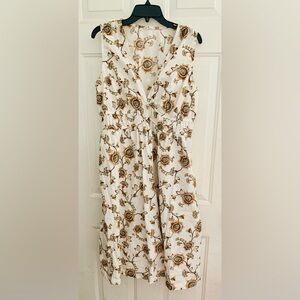 White A.N.A Dress with pockets fitted stretchy waist